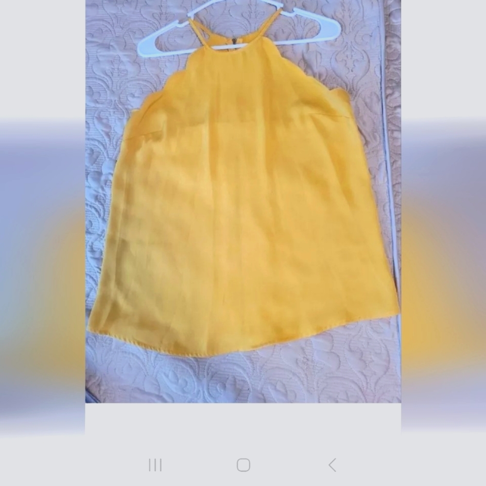 Hawthorne Women Yellow Sleeveless Blouse M